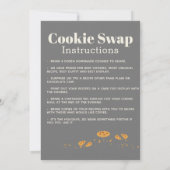 Invitation Cookie Swap mignon Chiot gris moderne (Dos)