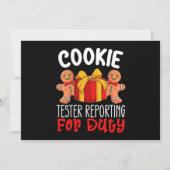 Invitation Cookie Tester Reporting Pour Devoir Drôle Noël (Devant)