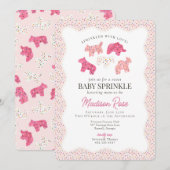 Invitation Cookies animaux congelés Doux Baby Sprinkle (Devant / Derrière)