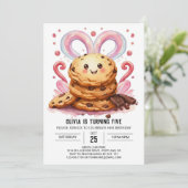 Invitation Cookies au chocolat rose modifiable Anniversaire (Debout devant)