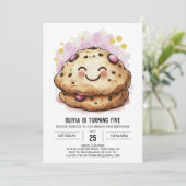 Invitation Cookies Chic Editable Chocolat Anniversaire (Debout devant)