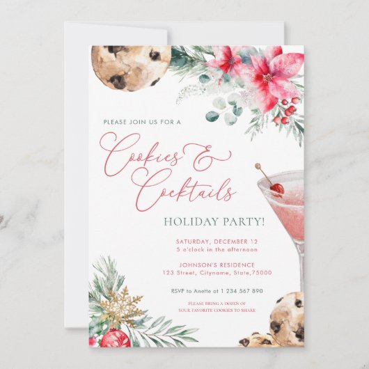 Invitation Cookies & Cocktails Noël Noël Noël Noël Noël Fête (Devant)