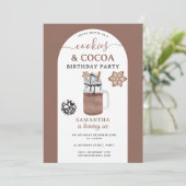 Invitation Cookies & Cocoa Hot Chocolate Kids Winter Birthday (Debout devant)