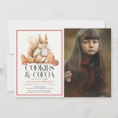 Invitation Cookies & Cocoa Squirrel Enfant's Birthday Photo (Devant)