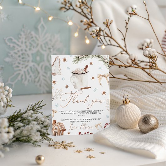 Invitation Cookies & Cocoa Thank You Card