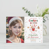 Invitation Cookies d'anniversaire de Noël et cacao Festive (Debout devant)
