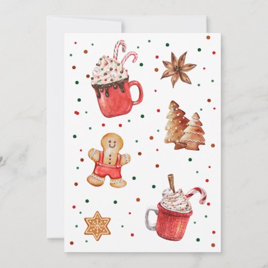 Invitation Cookies d'anniversaire de Noël et cacao Festive (Dos)