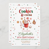 Invitation Cookies d'anniversaire de Noël et cacao Festive (Devant / Derrière)