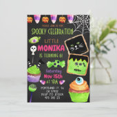 Invitation Cookies de bonbons Halloween Anniversaire de enfan (Debout devant)