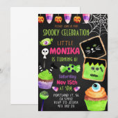 Invitation Cookies de bonbons Halloween Anniversaire de enfan (Devant / Derrière)