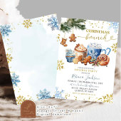 Invitation Cookies de cacao chaud bleus pour brunch de Noël