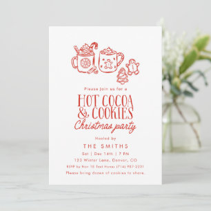 Invitation Cookies de Chocolat Chaud Fantaisistes Fête de Noë
