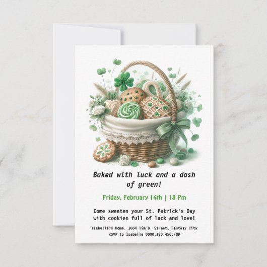 Invitation Cookies de la Saint-Patrick – Chance et Amour Douc (Devant)