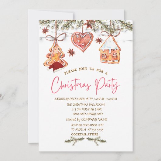 Invitation Cookies de Noël (Devant)