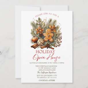 Invitation Cookies de Noël au gingembre Maison ouverte pour l