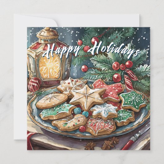 Invitation Cookies de Noël décorés Dîner de Fêtes (Devant)