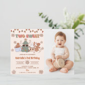 Invitation Cookies de Noël Deux douceurs 2e anniversaire Phot (Debout devant)