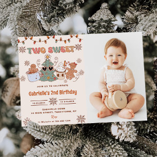Invitation Cookies de Noël Deux douceurs 2e anniversaire Phot
