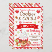 Invitation Cookies de Noël et cacao Anniversaire (Devant / Derrière)