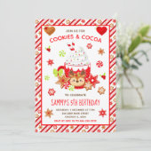 Invitation Cookies de Noël et cacao Anniversaire Rouge (Debout devant)