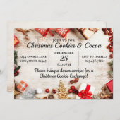 Invitation Cookies de Noël et cacao hiver (Devant / Derrière)