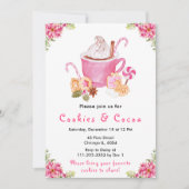 Invitation Cookies de Noël et cacao rose (Devant)
