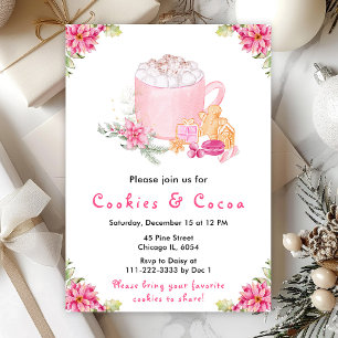 Invitation Cookies de Noël et cacao rose