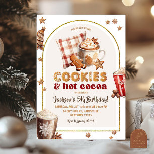 Invitation Cookies de Noël et Coca Chaud Boys Anniversaire