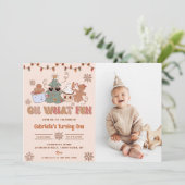 Invitation Cookies de Noël Oh What Fun Anniversaire Photo (Debout devant)