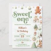 Invitation Cookies de Noël Sweet One 1st Birthday Party (Devant)