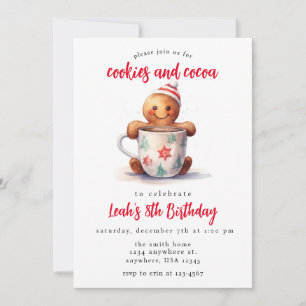 Invitation Cookies d'hiver et cacao Fête d'anniversaire des e