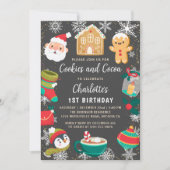 Invitation Cookies et cacao Anniversaire de enfant de Noël de (Devant)