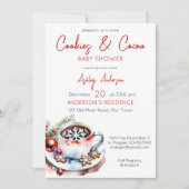 Invitation Cookies et cacao baby shower de Noël d'hiver (Devant)