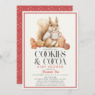 Invitation Cookies et cacao Baby shower d'écureuil au chocola