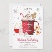 Invitation Cookies et cacao Chaud Coca hiver Anniversaire (Devant)