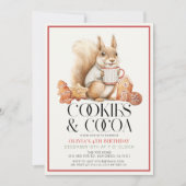 Invitation Cookies et cacao Chocolat chaud Écureuil Anniversa (Devant)