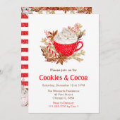 Invitation Cookies et cacao de Noël (Devant / Derrière)