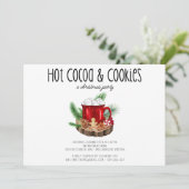 Invitation Cookies et cacao Fête de Noël rustique (Debout devant)