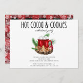 Invitation Cookies et cacao Fête de Noël rustique (Devant / Derrière)