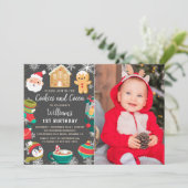 Invitation Cookies et cacao Gingerbread Anniversaire de enfan (Debout devant)