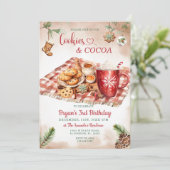 Invitation Cookies et cacao Noël 3e fête d'anniversaire (Debout devant)