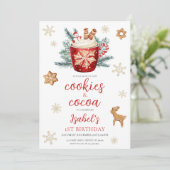 Invitation Cookies et cacao Noël Fête d'anniversaire (Debout devant)