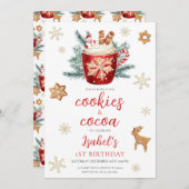 Invitation Cookies et cacao Noël Fête d'anniversaire (Devant / Derrière)