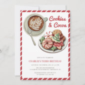Invitation Cookies et cacao Rouge Noël Anniversaire (Devant)
