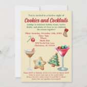 Invitation Cookies et cocktails de vacances (Devant)