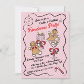 Invitation Cookies et cocktails Fête des amies de Noël (Devant)