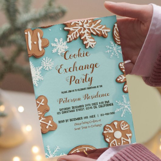 Invitation Cookies Et Flammes De Neige Cookie Exchange Party