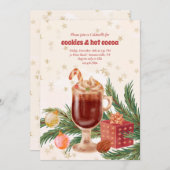 Invitation Cookies et vacances Hot Cocoa (Devant / Derrière)