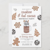Invitation Cookies & Hot Cocoa Chocolate Kids Winter Birthday (Devant)