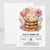 Invitation Cookies pour enfants modifiables amusants Annivers (Devant / Derrière)